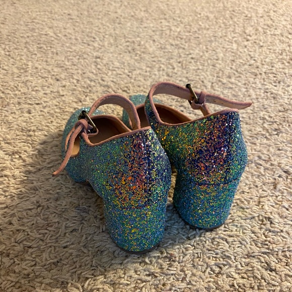 Madewell Zelda Mary Jane Glitter Iridescent Blue Pump - Picture 3 of 4